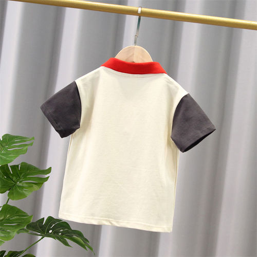 T087-aviator POLO shirt-fashion niche sports round neck doll collar trendy short style with collar