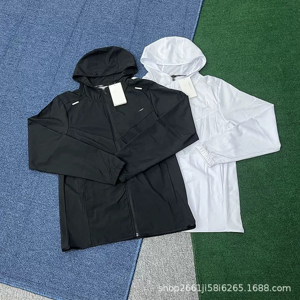 Spring and Autumn Sports Thin Hooded Jacket, Loose Fit, Quick-Dry, Suitable for Track and Field Training, Casual Running, Windproof, Sun Protection, Zipper, Unisex