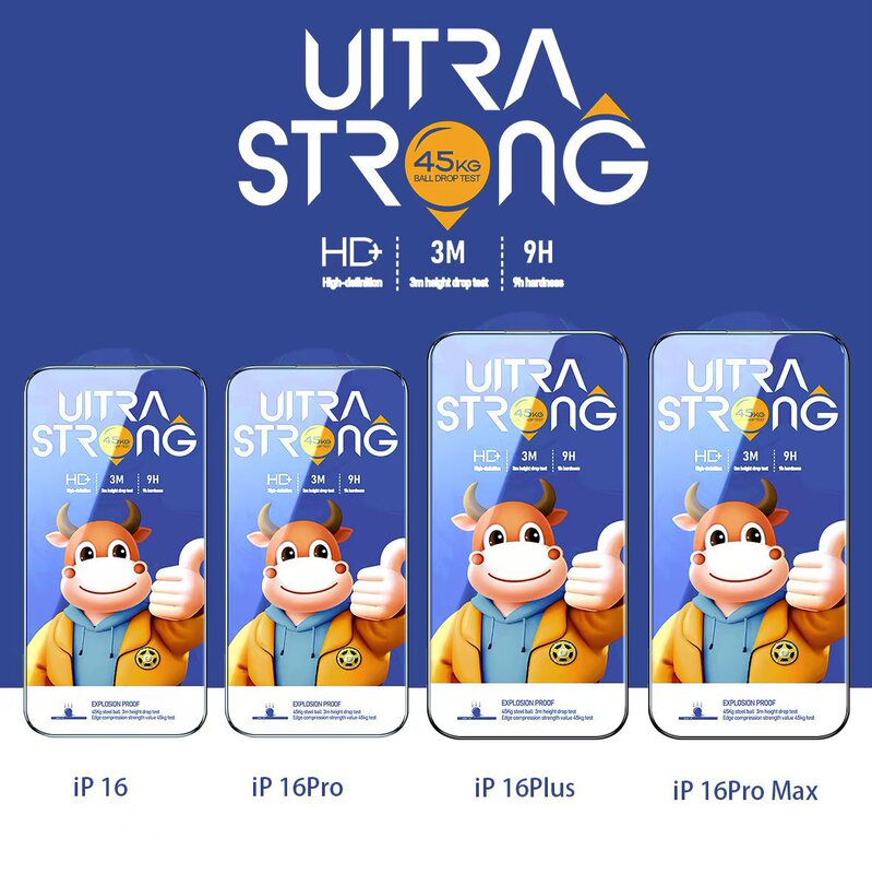 Suitable for iPhone 17 Pro Max Explosion-Proof Tempered Film, Anti-Pressure Edge 45kg, Anti-Fingerprint Apple Phone Film Wholesale