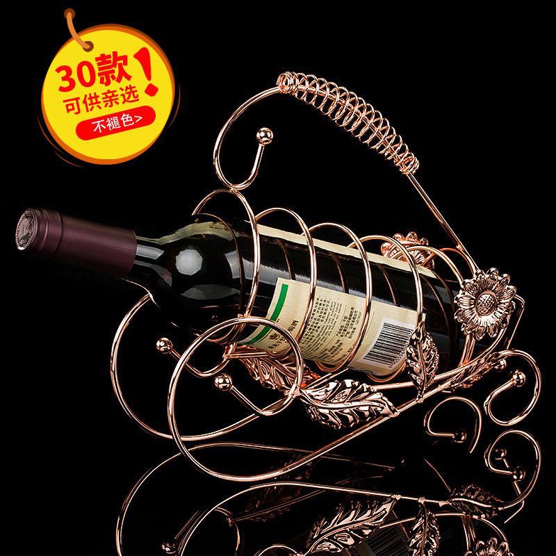 Estante de vino de estilo europeo Estante de vino Estante de vino Decoración de gabinete de vino Decoración de botella de vino Estante de copa de vino tinto Estante de copa de pie alto al revés