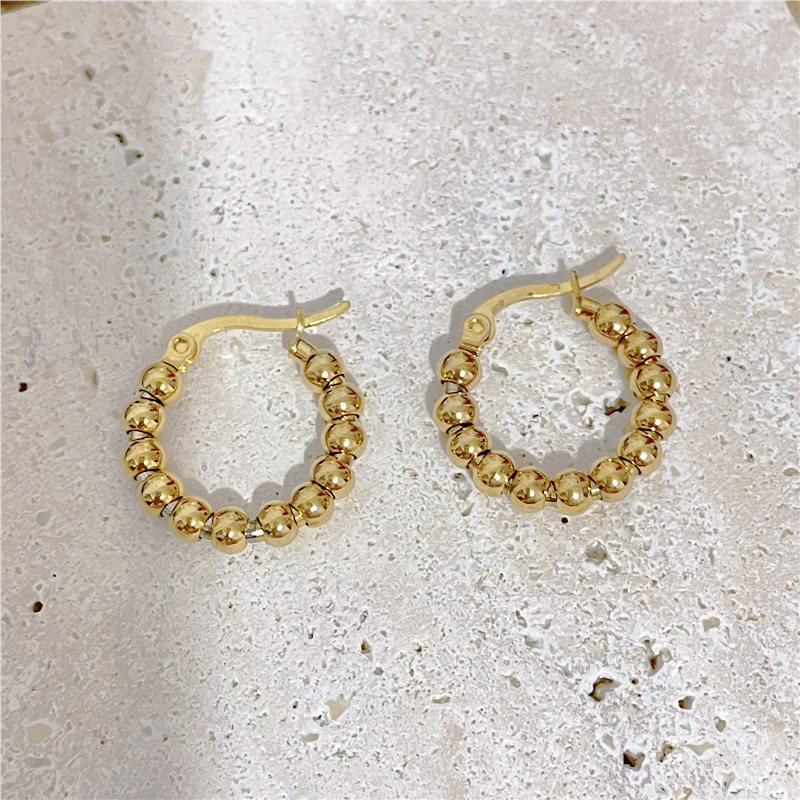 Style Simple Tourner Acier Inoxydable Placage Des Boucles D'oreilles 1 Paire display picture 6