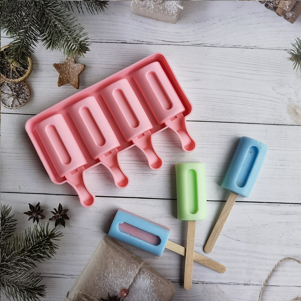 4 ranuras con 489 molde de silicona para helado molde de helado para helado