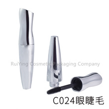 热卖外贸款不规则形睫毛眼线液喷银空管 PETG彩妆化妆品 包材源头