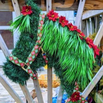 En stock Cruz-frontera caballo en forma de cabeza guirnalda anillo de hierro DIY Navidad anillo colgante decoración del hogar de hierro arreglo de flores anillo colgante de hierro