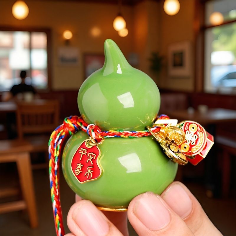 创意礼品陶瓷小葫芦中式茶桌摆件办公室车载挂件饰品旅游景区摆摊