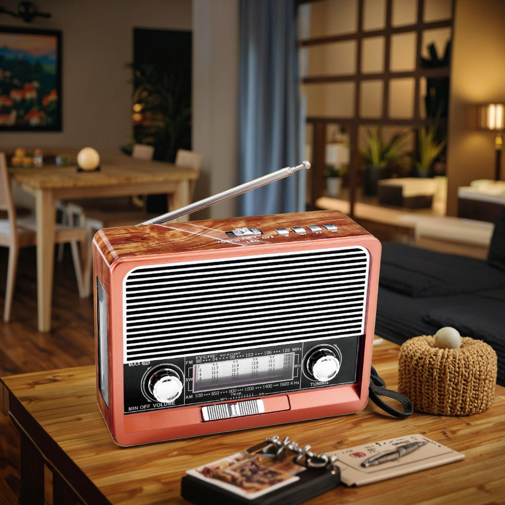Radio Bluetooth Portátil de Banda Completa 2114 de Plástico con Linterna LED y USB image 1