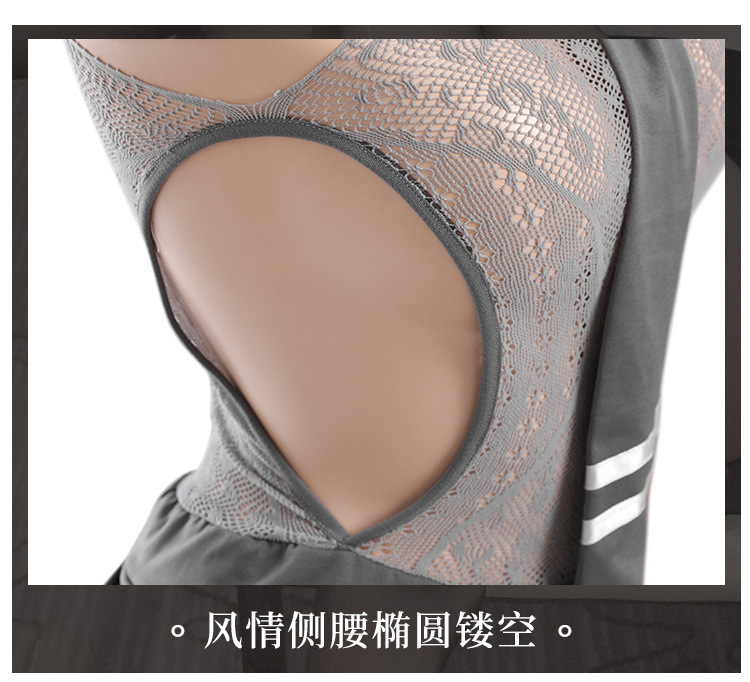 Feimu Women’s Uniform-Style Pajama Set with Stockings, One Size, Grey — detail image 25
