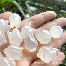天然白玉髓玉兰花吊坠玛瑙风铃花铃铛南瓜散珠手串手链diy配件