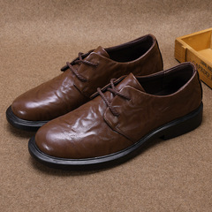 黑色棕色商務正裝軟皮英倫風皮鞋青年休閒男士軟底尖頭低筒皮鞋