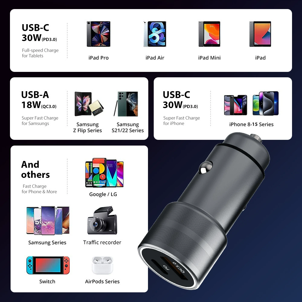 Яблоко, хуавей, xiaomi, зарядное устройство, зажигалка, совместимый источник питания, мобильный телефон