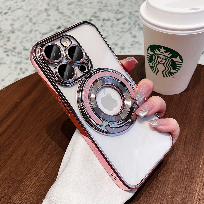 Görünmez braketli Apple 16 cep telefonu kılıfı, iPhone 15 için uygun manyetik emişli, lens filmi ve 14 ProMax koruyucu kapaklı. - 10
