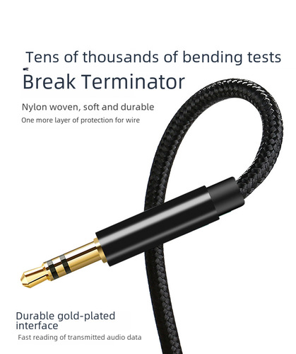 Applicable for iPhone 12 Car AUX Adapter Cable Lightning to 3.5MM Male Headphone Jack Braided Audio Cable