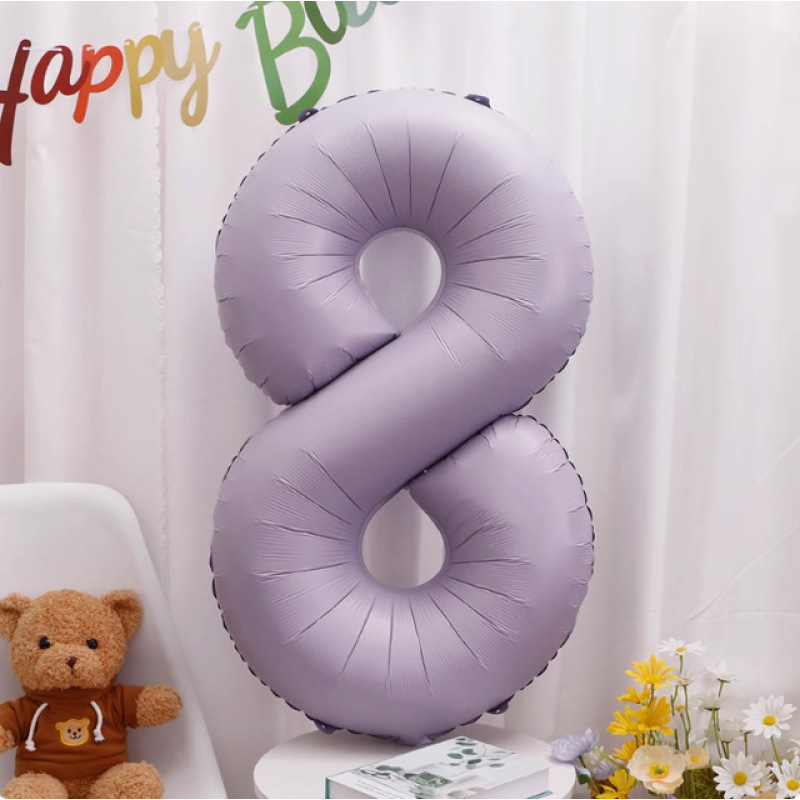 40inch アルミフィルムデジタルバルーン ベビーブルーピンク 女の子の誕生日シーンの装飾 ベビー123歳の誕生日の装飾|undefined