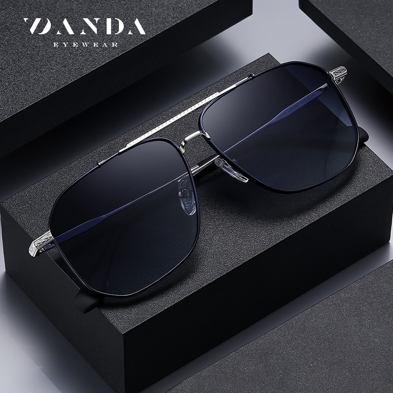 2023 nuevas gafas de sol polarizadas de los hombres de doble haz cuadrado gafas de sol al por mayor JS8538 miopía gafas de sol