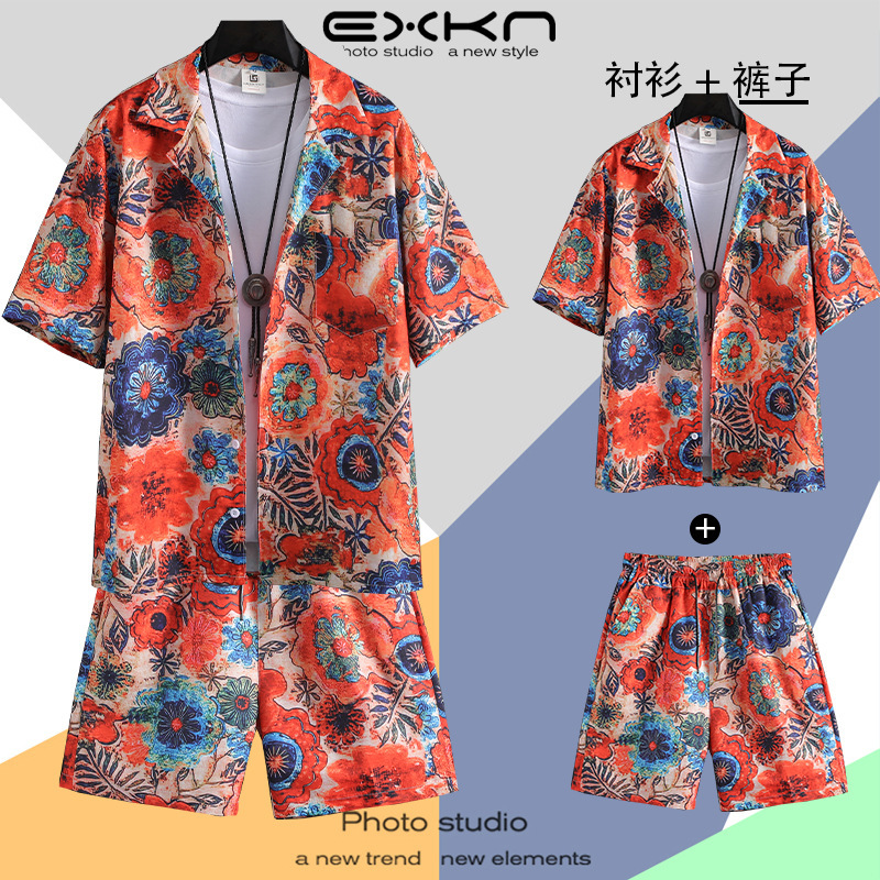 C116 레드 [슈트] (셔츠+반바지)