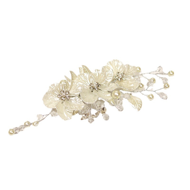 Haarschmuck für Damen und Mädchen, mit Strasssteinen, Blumen, für die Braut, Hochzeit, Haarranke, Perlen, Blätter_voghion.com