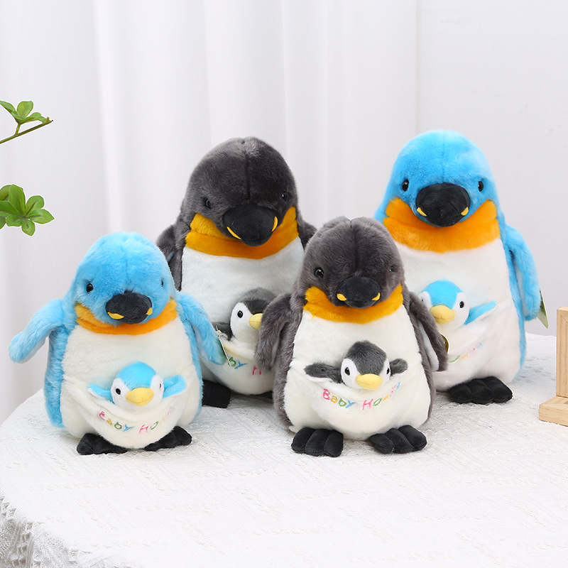 新款可爱母子企鹅毛绒玩具公仔仿真小企鹅玩偶娃娃儿童生日礼物女