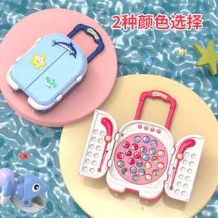 Factory Direct supply cross-border electric music rotating fishing plate suit baby toys boys and girls children fishing toys
