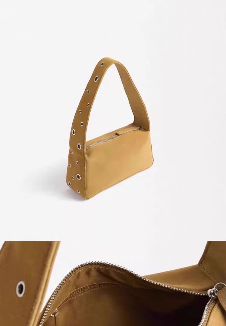 European and American fashion design sense, niche rivet underarm bag for women, 2025 new autumn and winter handbag, single-shoulder motorcycle bag for women undefined