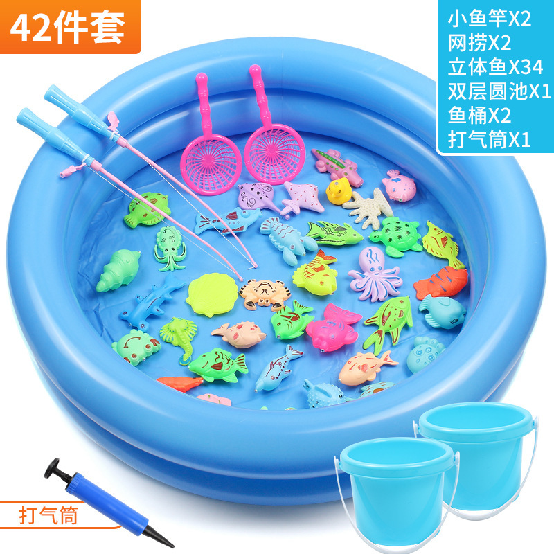 42-piece fishing round pool set