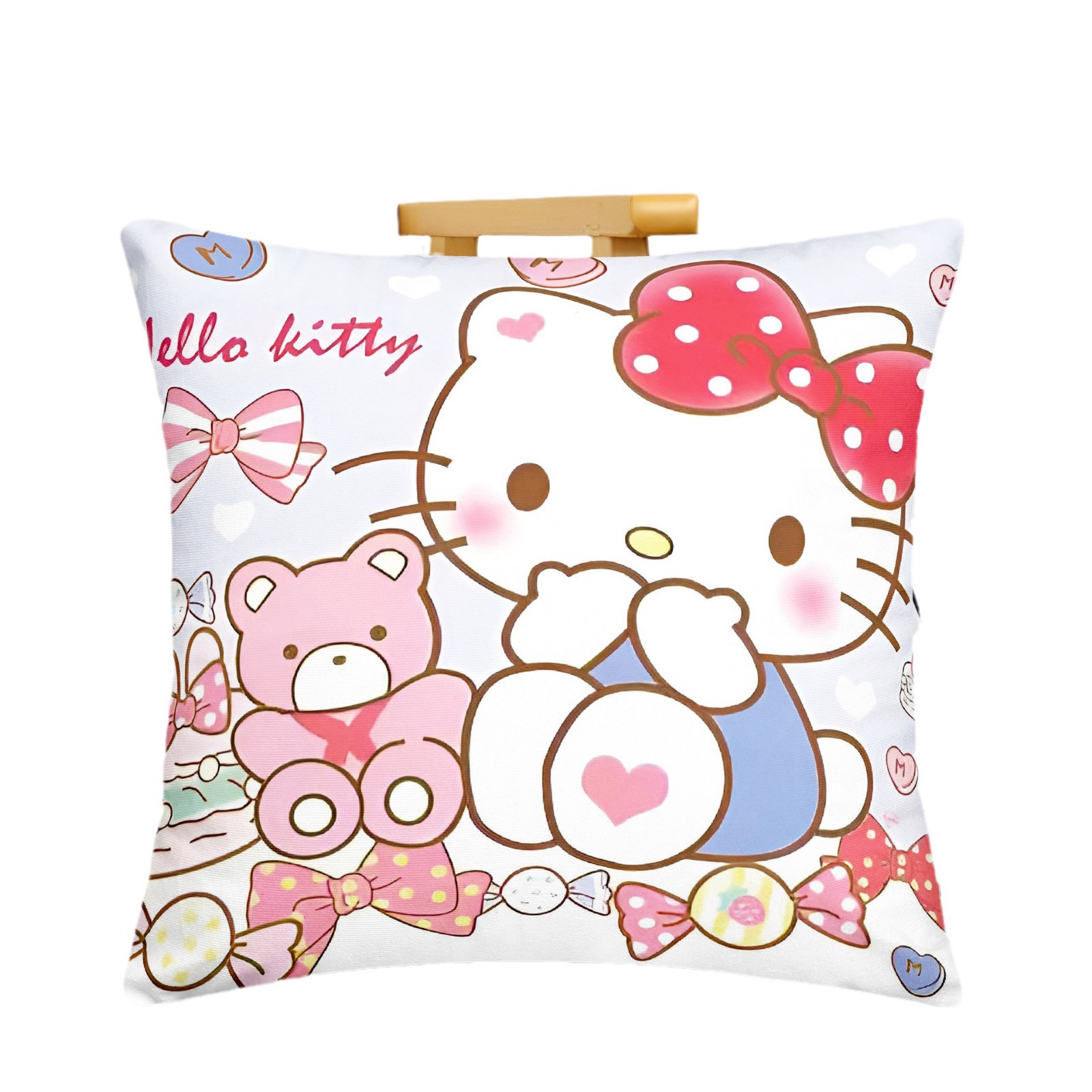 Cute gato de dibujos animados imitación super almohada rosa encantadora chica corazón almohada funda foto diseño de personalidad creativa DIY