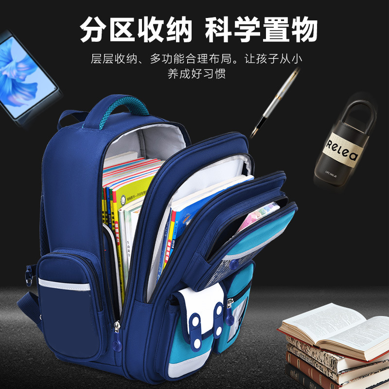 Nuevo tipo de mochila escolar para niños, niñas y niñas, grados 1,23 a 6, mochila de hombro para niños de gran capacidad