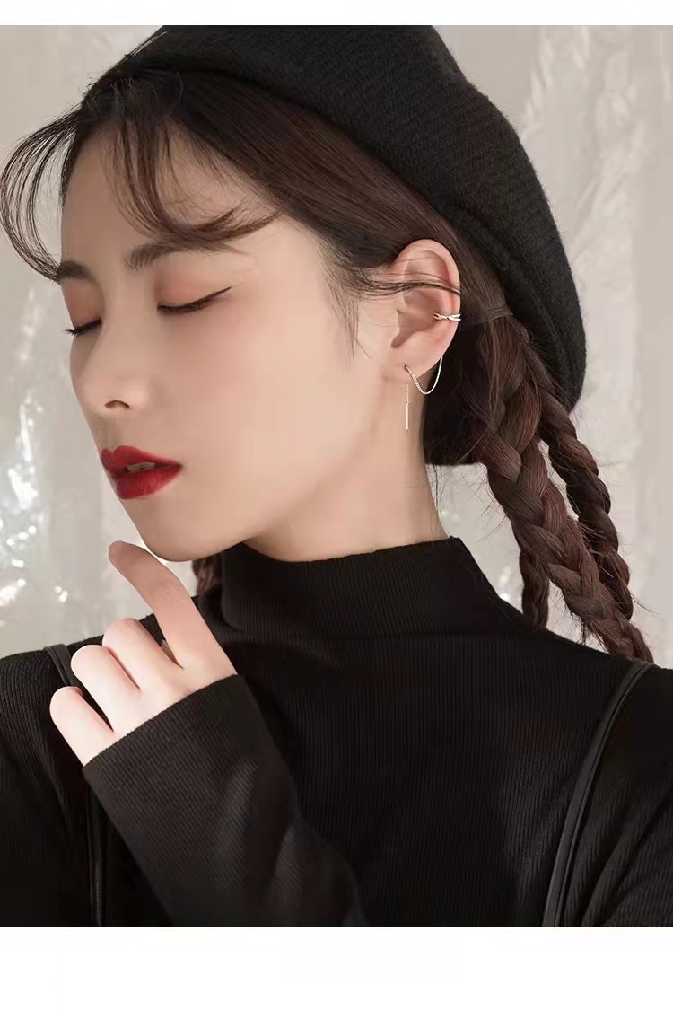 Fashion Simple Style Geometric Sterling Silver Drop Earrings Earrings Plating 925 Silver Earrings