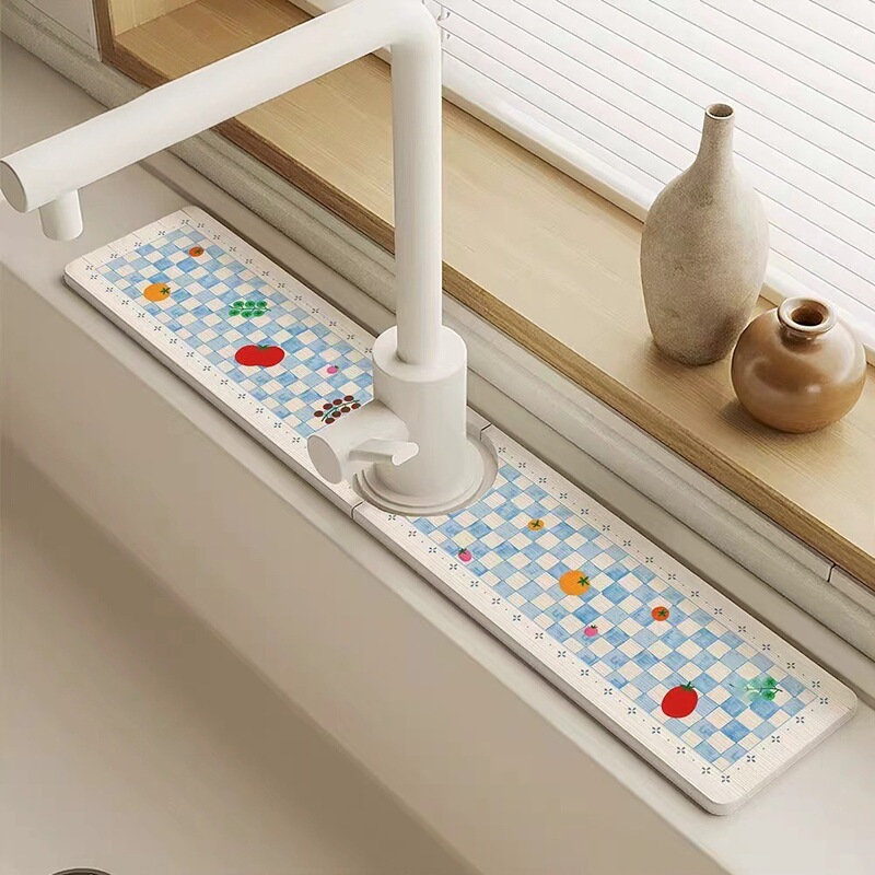 Kitchen Faucet Absorbent Mat, Sink Edge Quick-Dry Draining Mat, Diatomaceous Earth Toothbrush Cup Coaster Quick-Dry Kitchen Faucet Absorbent Mat, Sink Edge Quick-Dry Draining Mat, Diatomaceous Earth Toothbrush Cup Coaster Quick-Dry