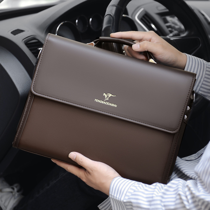 Handbag Men's Bag Men's Shoulder Bag Business Messenger Bag Men's Pu Bag Large Capacity Fashion Casual Backpack Wholesale