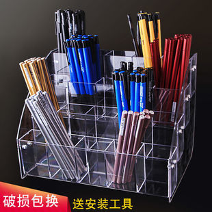 Wholesale Acrylic Pen Holder Display Shelf Oblique Plug-In Stationery Store Student Pen Holder Neutral Ballpoint Pen Multi-Function Storage