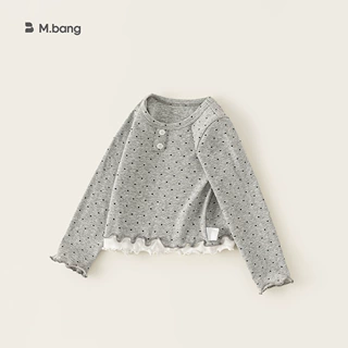 邦选童装秋季韩版波点儿童上衣圆领衣服女宝宝内搭木耳边女童长袖