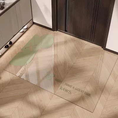 Soft Glass Anti-Slip Foot Mat, Avtomobil döşəmə paspasları - cream-violent-bear-green-soft-glass-floor-mat-6090cm