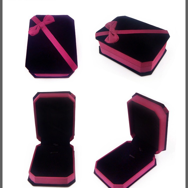 批发饰品首饰盒蝴蝶结绒布项链盒子礼品盒手链手镯戒指饰品包装盒
