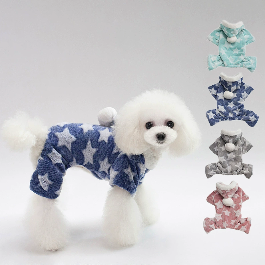 Осенние и зимние домашние собаки фланелевые с капюшоном