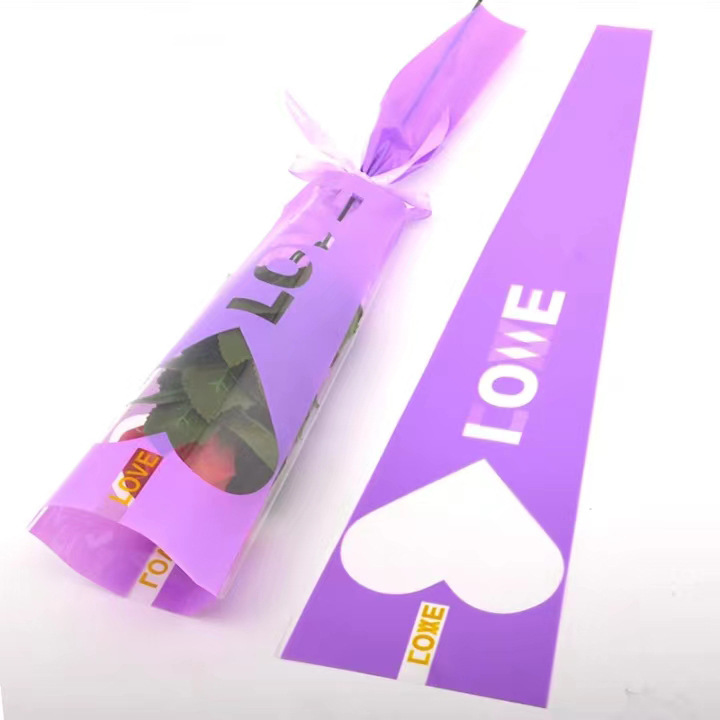 Bolsa de embalaje de flores, bolsa individual de rosas, tienda de flores, bolsa de embalaje de ramo transparente diy, bolsa de ramo opp impermeable de alta gama