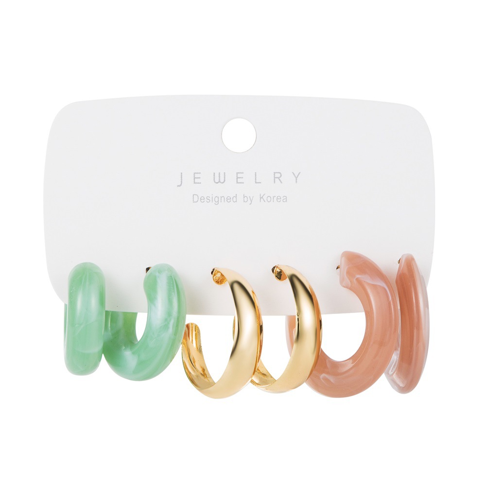 Alloy Material 1 Set Retro C Shape Tree Alloy Women's Earrings Ear Studs