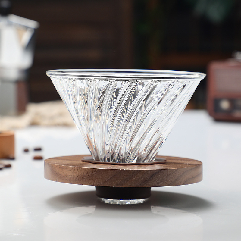 Cafetera de vidrio resistente al calor, cafetera de diamante octogonal, cafetera compartida, taza de filtro de goteo, conjunto de cafetera de lavado a mano