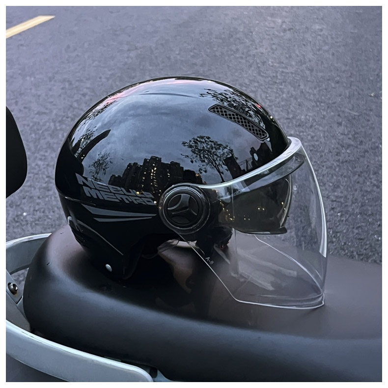 Dual-lens electric vehicle helmet, C national standard certified half helmet for motorcycles and electric scooters, sun-protective, stylish and cool summer hat for men and women, new