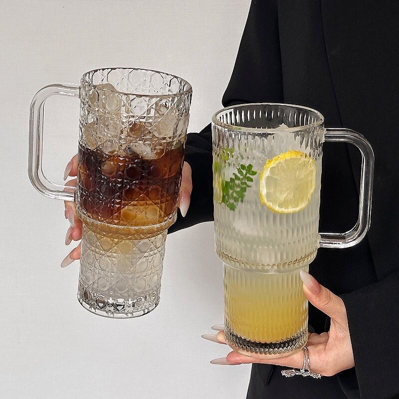 ハンドル付き大容量ストローカップ、夏用ガラスウォーターカップ、オフィスドリンクコーヒーカップ、オフィスドリンクコーヒーカップ|undefined