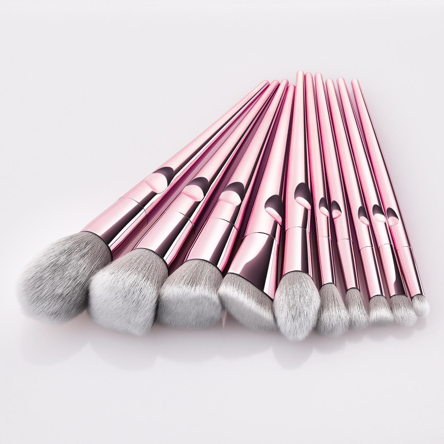 Herramientas de maquillaje, juego de brochas de maquillaje de 10 piezas, juego completo de brochas para sombra de ojos, brochas para colorete, brochas para polvos sueltos, herramientas de belleza para principiantes