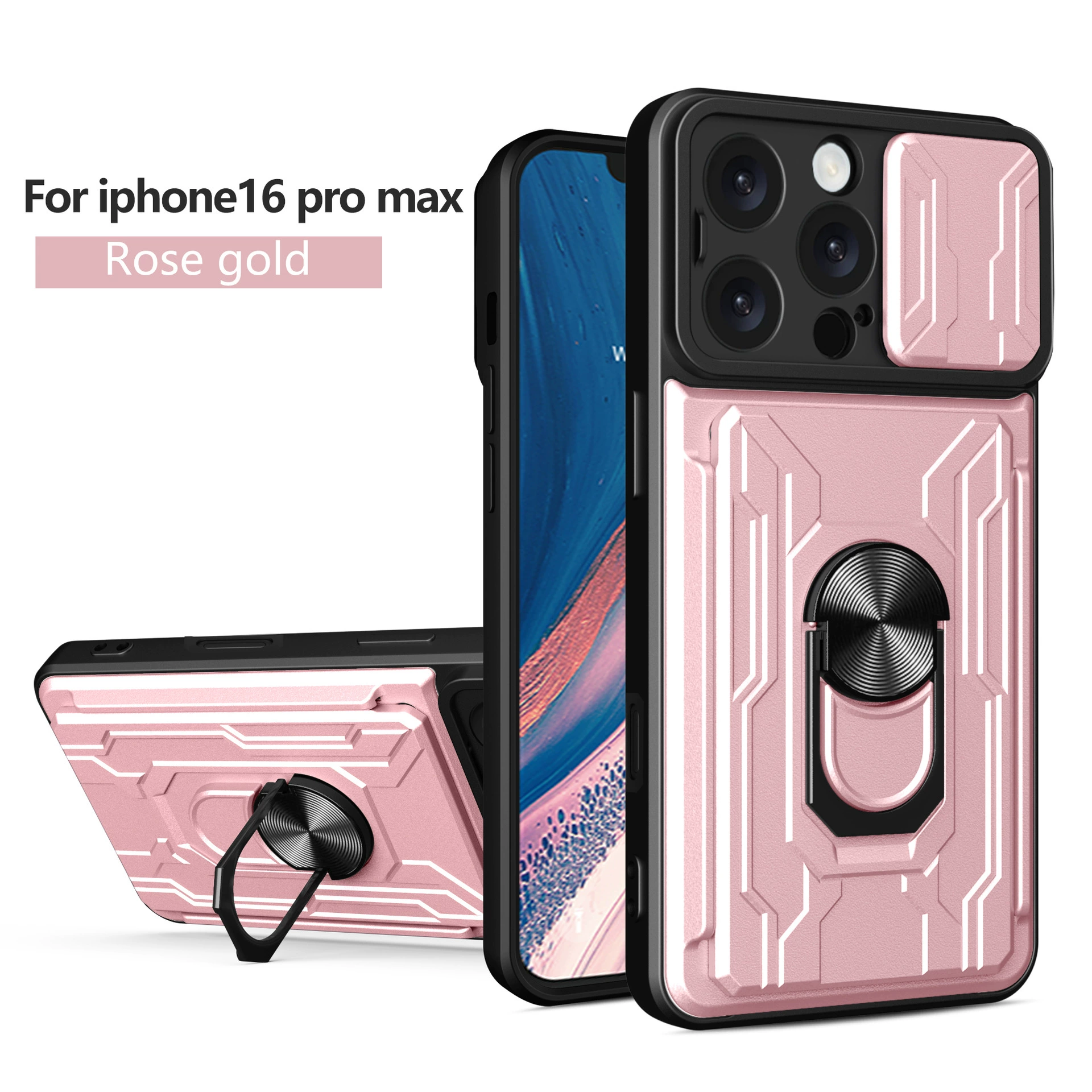 Apple, совместимый iPhone 16, чехол для телефона, линза, держатель карт, защитный чехол, iphone, 15promax, канавка