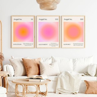 Atmosphere Colorful Halo Gradient Angel Digital Poster Living Room Bedroom Canvas Decorative Painting Core Frameless Poster
