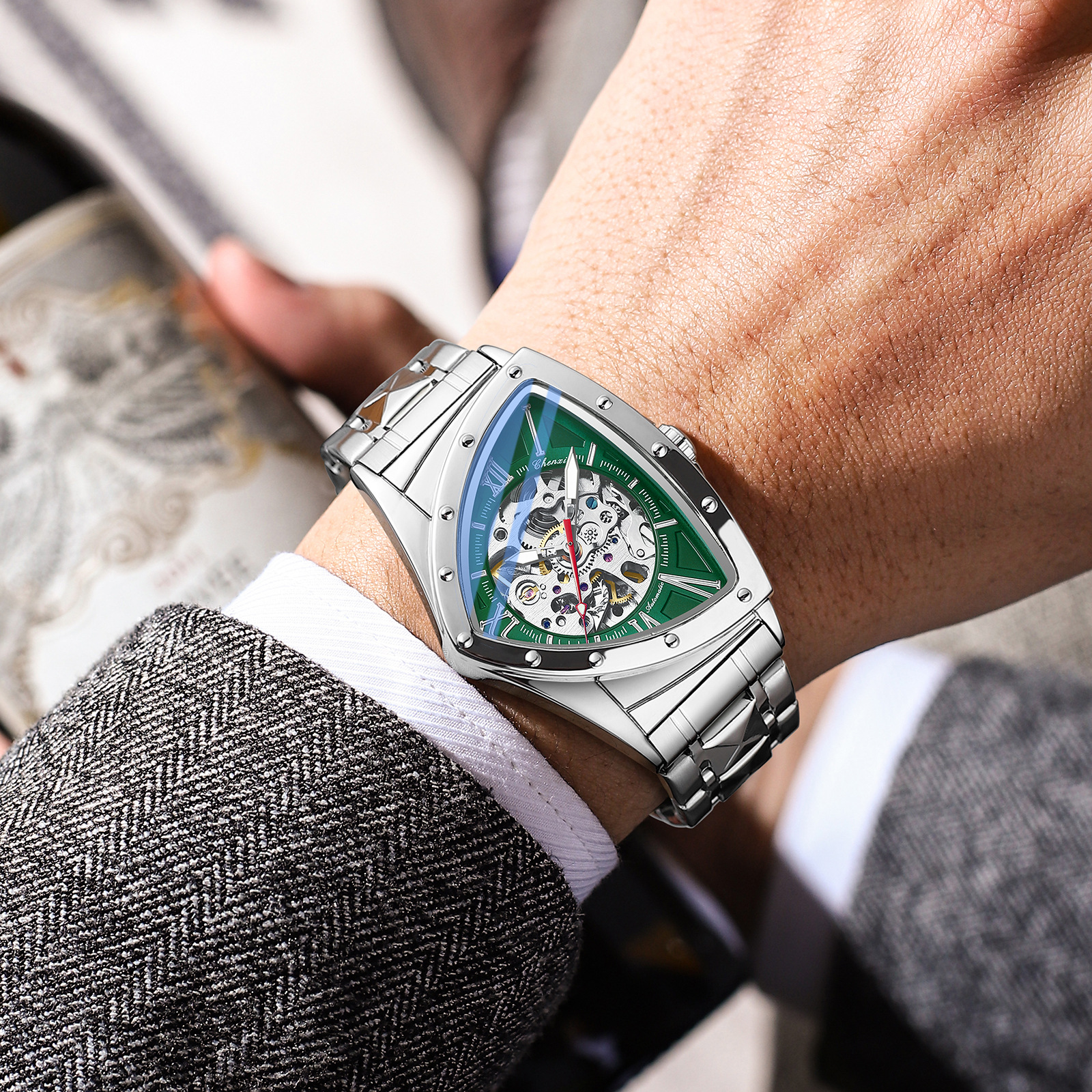 Reloj matutino, reloj para hombre, reloj mecánico, nuevo reloj impermeable luminoso para hombre hueco, fuente personalizada, fábrica al por mayor