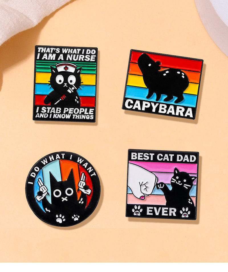 8g Weight Brooches Classification Casual, Daily Occasion Cute Pin Animal Cartoon Letter Alloy Enamel Unisex Brooches