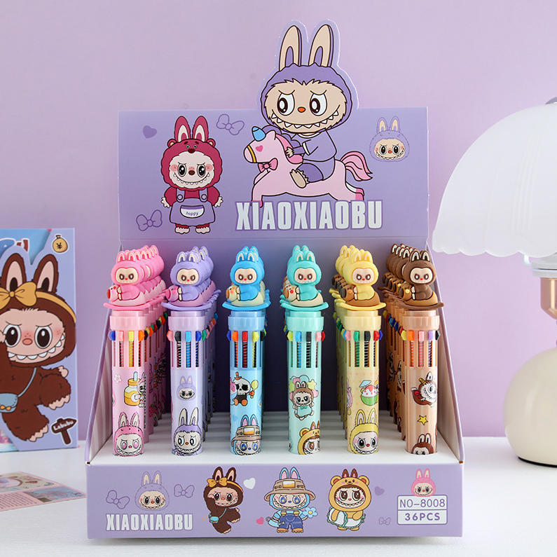 Caricatura de lápiz de silicona lápiz de 10 colores lápiz de bola conejo azul diy10 lápiz de color lápiz de escritura de estudiantes premios