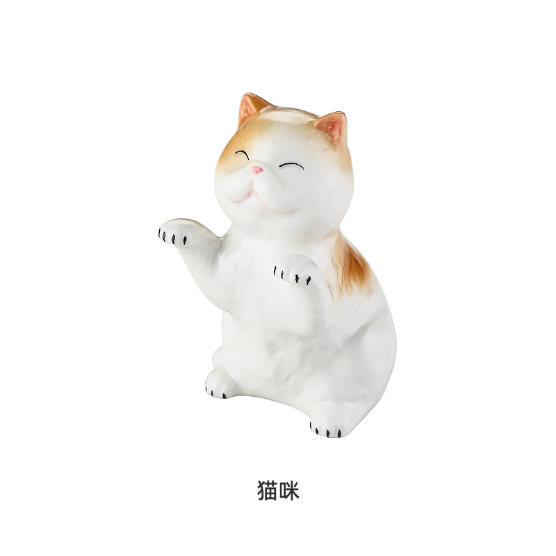 Cerámica lindo de moda mascota hecha a mano muñeca juguete Shiba Inu gato perro modelo decoración regalo al por mayor