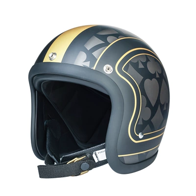 Cross-Border Exclusive 500Tx Helmet Half Helmet Retro Helmet Fiberglass Motorcycle Helmet 3/4 Helmet Dropshipping (Motosiklet kaskı (dəbilqə)) - gold-poker-s