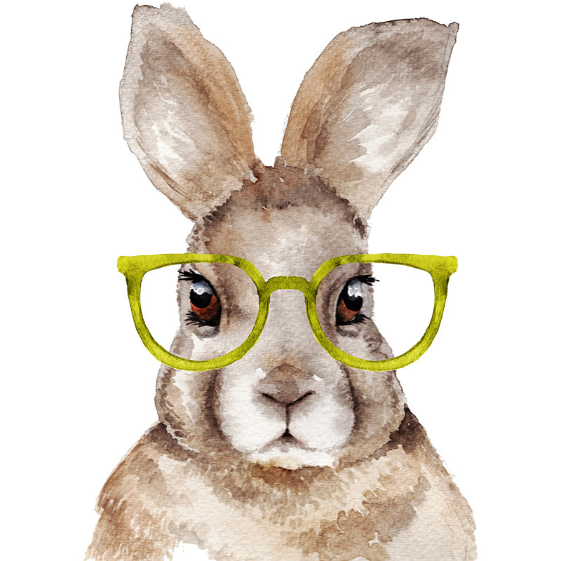 New Cartoon Rabbit Wearing Glasses Decorative Wall Stickers display picture 6