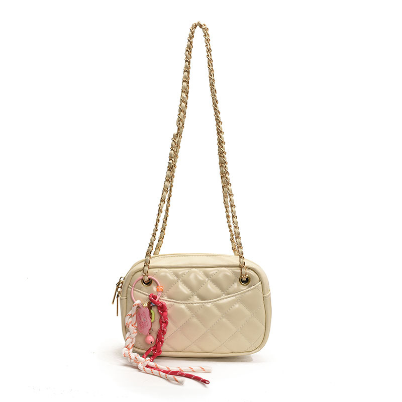 Bolso de cadena de diamante brillante para mujeres 2025, nuevo estilo de moda versátil, bolso de hombro, bolso casual simple