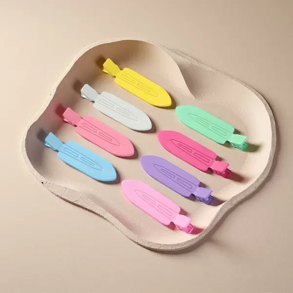 Glossy Seamless Candy-Colored Hair Clips for Women, High-End DIY Base Duckbill Clips, Solid Color Small Hair Clips, Side Bangs Clips